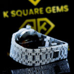 Royal Oak AP Arabic Numeral Iced Out Moissanite Diamond Watch Cross Back View