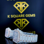 Santos de Cartier Rose Gold Couple Set Moissanite Diamond Watch Left Side View