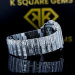 Snatos Skeleton Cartier Full Iced Out Moissanite Diamond Watch Right Side Bracelet View