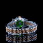 Two Tone Rolex Oyster Perpetual Moissanite Diamond Watch Back View