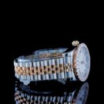 Two Tone Rolex Oyster Perpetual Moissanite Diamond Watch Right View