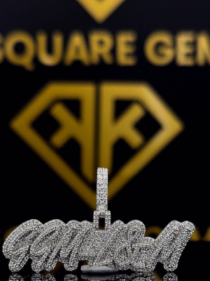 The GlowRush Round Moissanite Hip Hop Pendant features a 1.32 Ct VVS1 Moissanite diamond in 925 sterling silver