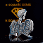 The LXWave Round Moissanite Hip Hop Pendant features a 9.62 Ct VVS1 Moissanite diamond in 925 sterling silver