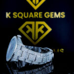 VVS Moissanite Rolex Full Iced Out Watch with White Indices Left Side Strap View