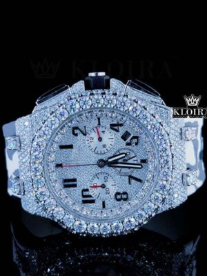 AP Camo Rubber Strap Iced Out Moissanite Diamond Watch