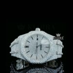 AP Full Iced Out Moissanite Diamond Watch Black Stick Marker Dial