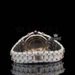 AP Fully Iced Out Two Tone Rose Gold Chrono Dial Moissanite Watch Caseback View