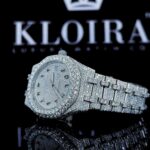 AP Iced Out Arabic Numerals Moissanite Diamond Watch Left Side View