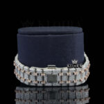 AP Skeleton Blue Dial Iced Out Moissanite Diamond Watch Bracelet View