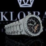 AP Skeleton Dial Full Iced Out Natural Diamond Watch Right Profile View