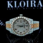 Arabic Dial Diamond Bezel Two Tone Fully Iced Out Moissanite Watch