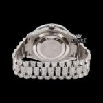 Baguette Bezel Diamond Markers Fully Iced Moissanite Diamond Watch Caseback View