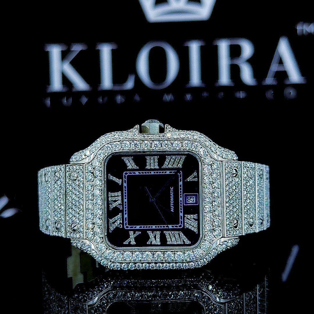Best Moissanite Cartier Watch Close Up Dial View
