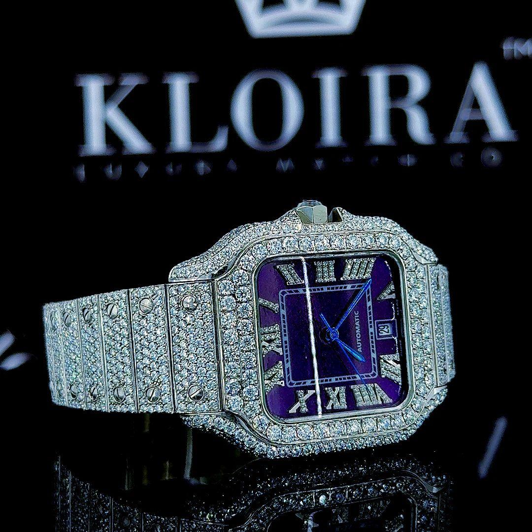 Best Moissanite Cartier Watch Left Strap View