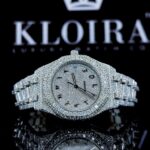 Black Arabic Dial AP Fully Iced Out Moissanite Diamonds Watch
