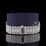 Black Arabic Numerals Bust Down White Dial Moissanite Diamond Watch Bracelet View