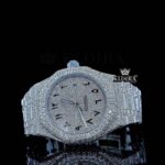 Black Arabic Numerals Dial Fully Iced Out Moissanite Watch