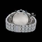 Black Dia Standard Numerals Chronograph Iced Out Moissanite Watch Caseback View