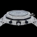 Black Dia Standard Numerals Chronograph Iced Out Moissanite Watch Crown View