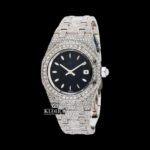 Black Dial AP Fully Iced Out Moissanite Diamond Watch