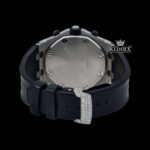 Black Dial Black Rubber Strap Semi Iced Out Moissanite Watch Caseback View