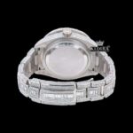 Black Dial Dual Time Sky Full Iced Out Moissanite Diamond Watch Caseback View