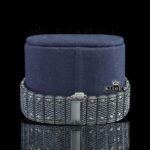 Black Moissanite Cartier Watch Back Strap View