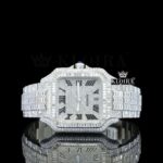 Black Roman Numerals Dial Full Iced Out Baguette Lab-Grown Diamond Watch