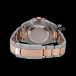 Black Roman Numerals Rose Gold Dial Two Tone Moissanite Diamond Watch Caseback View