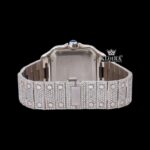 Black Roman Numerals Yellow Dial Two Tone Moissanite Watch Caseback View