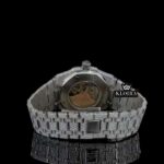 Black Skeleton Dial Fully Iced Out Moissanite Diamond Watch Caseback View