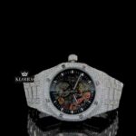 Black Skeleton Dial Fully Iced Out Moissanite Diamond Watch