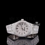 Black Stick Markers White Dial AP Bust Down Moissanite Diamond Watch