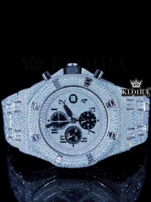 Black Sub Dials AP Fully Iced Out Moissanite Diamond Watch