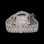 Blue Dial Diamond Markers Chronograph Moissanite Diamond Watch Caseback View