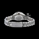 Blue Dial Diamond Markers Fully Iced Out Moissanite Diamond Watch Caseback View