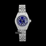 Blue Dial Diamond Markers Fully Iced Out Moissanite Diamond Watch