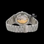 Blue Dial Fully Iced Out Moissanite Diamond Watch Caseback View