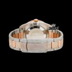 Brown Dial White Stick Markers Bust Down Moissanite Diamond Watch Caseback View