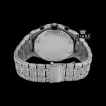 Bust Down Black Dial Chronograph Moissanite Diamond Watch Caseback View