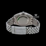 Bust Down Rainbow Roman Numerals Silver Moissanite Diamond Watch Caseback View