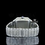 Bust Down Roman Numerals Baguette Moissanite Diamond Watch Caseback View