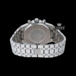 Bust Down Silver Dial Stick Markers Chronograph Moissanite Diamond Watch Caseback View