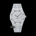 Bust Down White Dial Diamond Markers Moissanite Diamond Watch