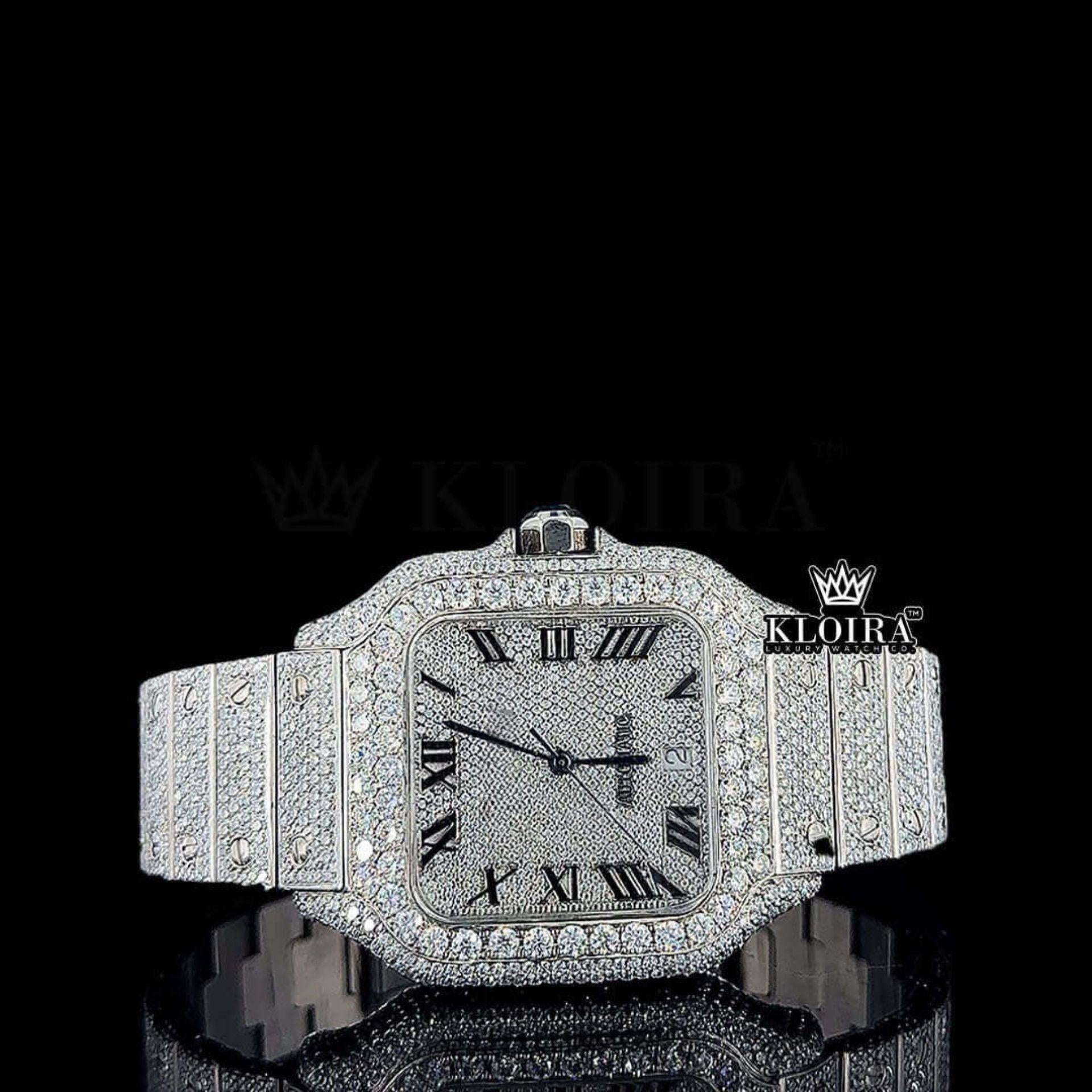 Cartier Moissanite Watch Front Close View