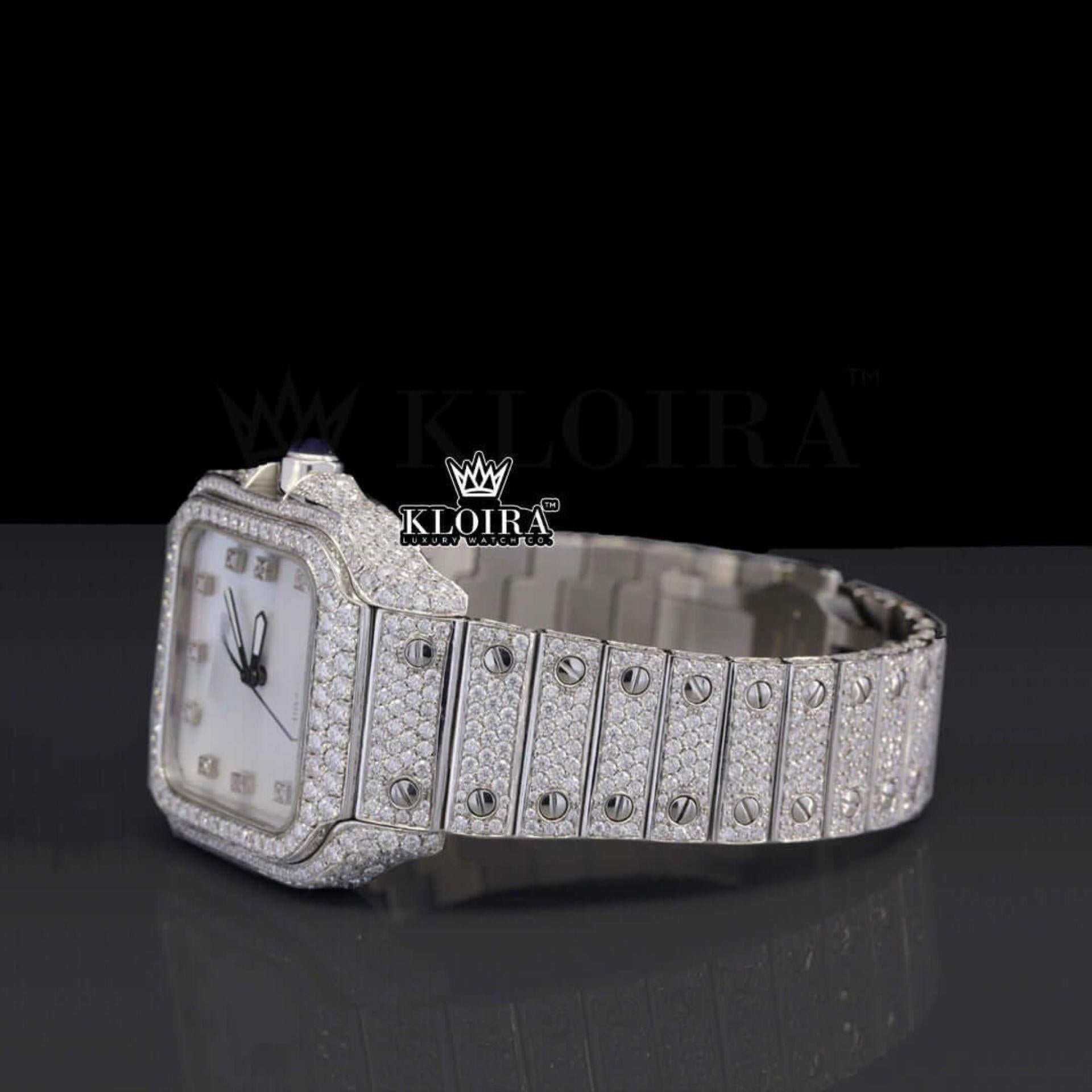 Cartier Watch Moissanite Diamonds Left Profile View