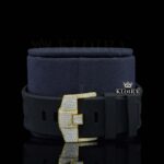 Chronograph Dial Rubber Strap Semi Iced Out Yellow Gold Lab Grown Diamond Watch Strap View