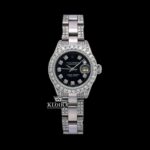 Black Dial Diamond Markers Iced Out Moissanite Diamond Watch