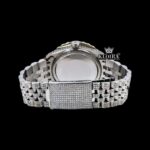 Diamond Bezel Arabic Dial Fully Iced Out Moissanite Watch Caseback View