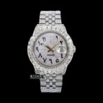 Diamond Bezel Arabic Dial Fully Iced Out Moissanite Watch